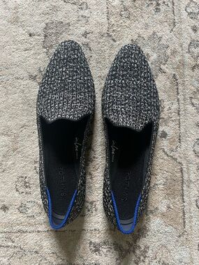 Rothy's Black & Silver Almond Loafers